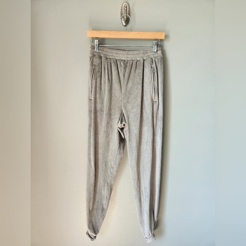 SKIMS Gray Velour Jogger Pants Small